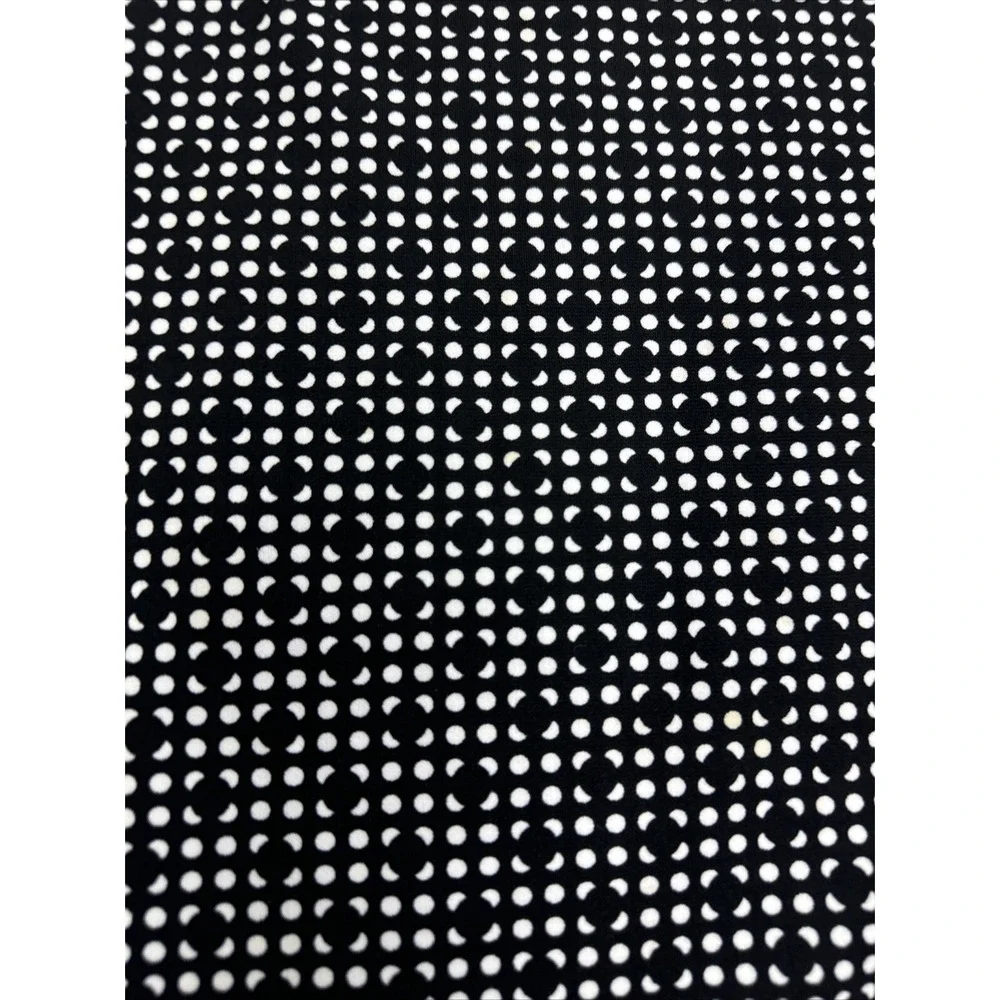 DKNY Skirt Womens Large Black White Polka Dot Pencil Elastic Waist Pull On